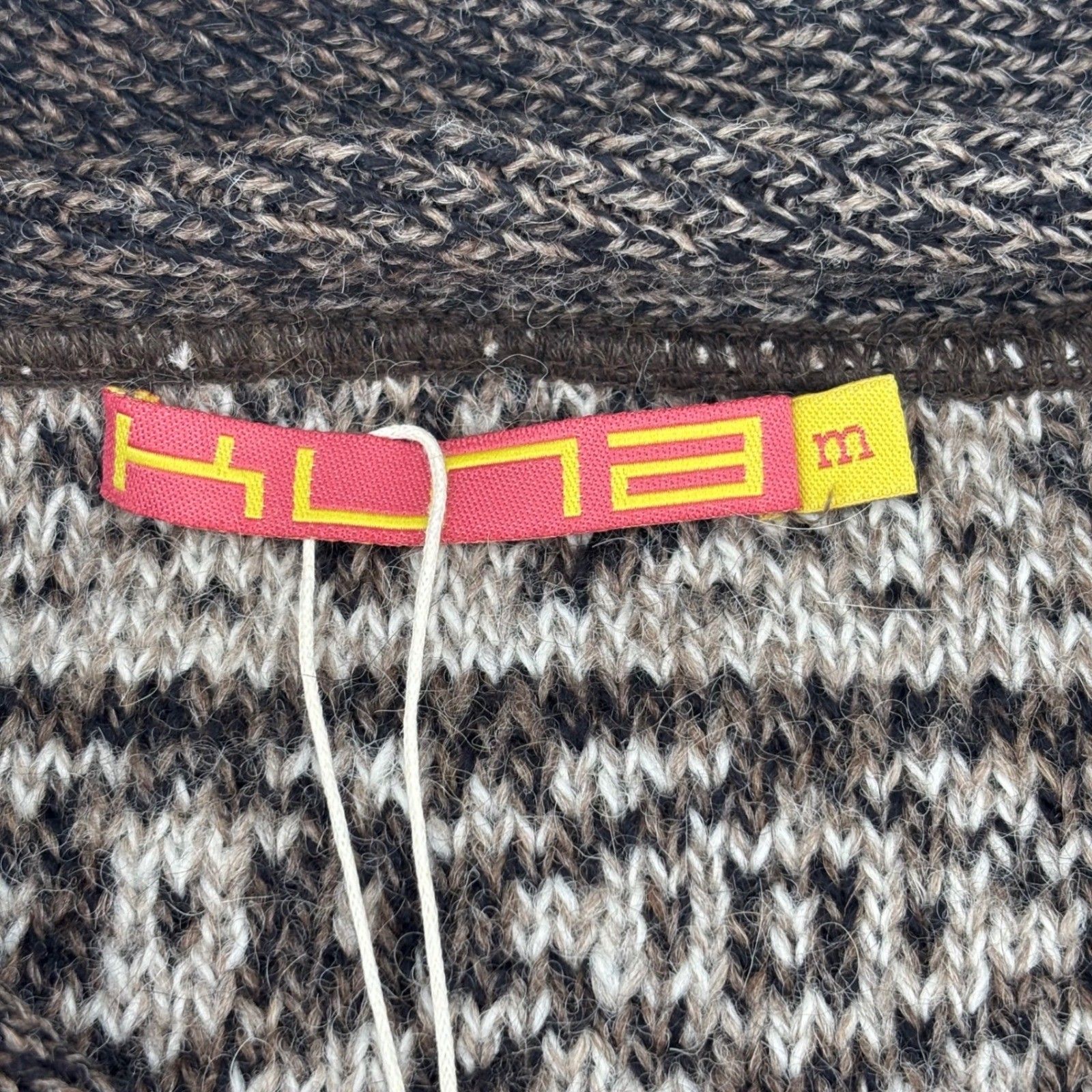 Kuna Kiosko Cardigan Mens M Brown 100% Baby Alpaca Shawl Collar Nwt Cardigan — image 2 of 8